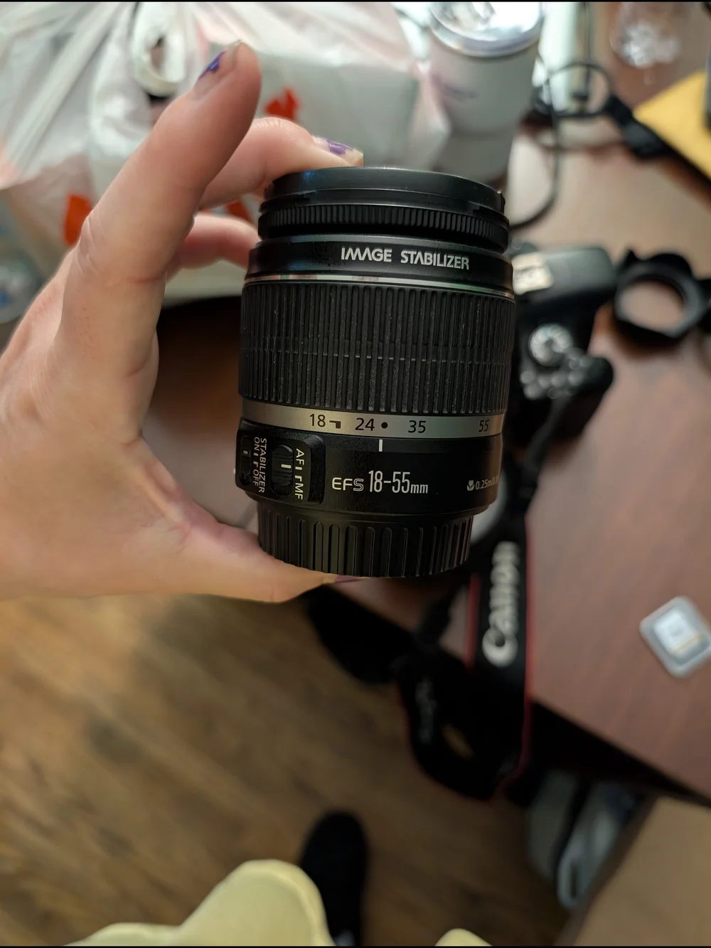 Canon DSLR Camera with Black Lenses and Charger
